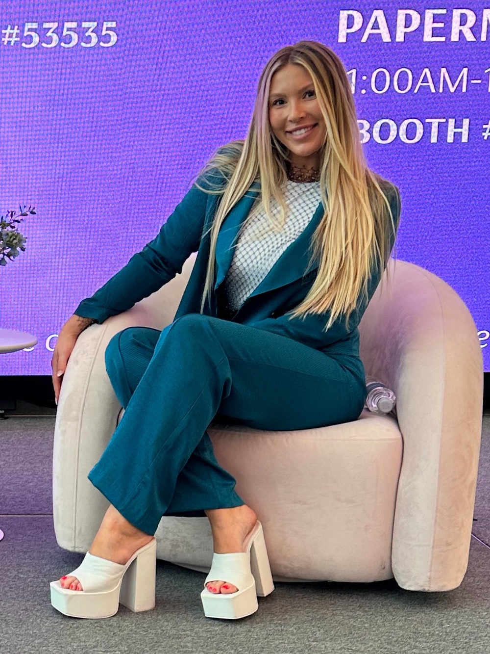 Teal Textured Women’s Pants & Blazer Set